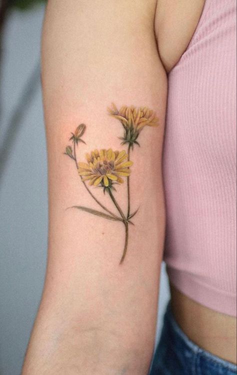 Thistle And Dandelion Tattoo, Field Of Dandelions Tattoo, Dandelion Bouquet Tattoo, Purple Clover Tattoo, Dandelion Flower Tattoo, Yellow Dandelion Flower Tattoo, Yellow Dandelion Tattoo, Fine Line Dandelion Tattoo, Blown Dandelion Tattoo