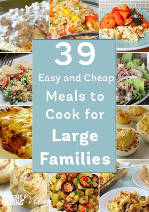 Have a big family but a small budget? No problem! Here are 39 easy and cheap meals to cook for large families that are sure to inspire you. You’ll find delicious slow cooker recipes, casserole recipes, pasta recipes, and more! Easy And Cheap Meals, Easy Meals To Cook, Easy Dinners To Cook, Meals To Cook, Delicious Slow Cooker Recipes, Large Family Meals, Sweet Potato Recipes Casserole, Healthy Potato Recipes, Inexpensive Meals