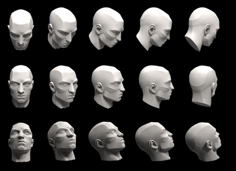 Head In Every Angle, Head Angles Back View, Head From All Angles Reference, Bowed Head Reference, Head Proportions Reference, Head Reference Angles Photo, Heads From Different Angles Reference, Head Turn Drawing Reference, Head Turned Back Reference