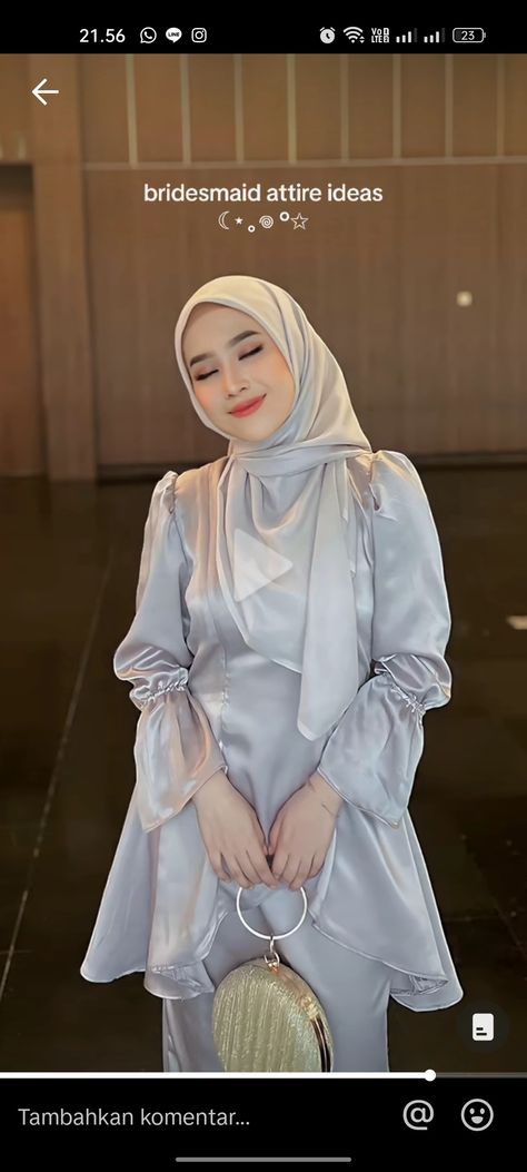 Tunik Satin Polos, Bridesmaid Melayu, Bresmaid Dresses Muslim, Braidsmaid Hijab, Kebaya Malaysia, Braidsmaid Hijab Style, Kebaya Melayu, Outfit Kebaya, Baju Kurung Moden Style