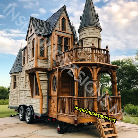 These Disney and Hogwarts Castle Shaped Tiny Homes Make Every Day a Magical Adventure! – Inspiring Designs Gothic Tiny House, Gothic House Plans, Tiny Castle, Tiny House Camper, Storybook Homes, Castle Home, House Planning, World Of Disney, Magical Adventure