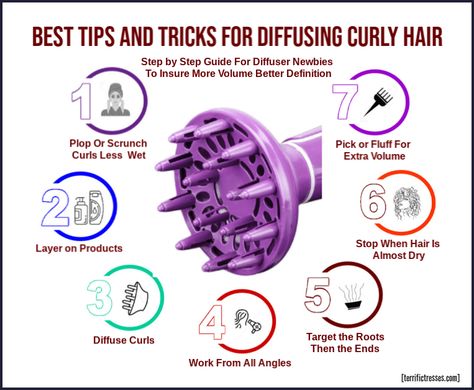 Diy Curly Layers, Drying Curly Hair, Hair Diffuser Tips, How To Use A Hair Diffuser, Hair Diffuser Tips How To Use, 2c Curly Hair Products, Hairstyles For 2c Curly Hair, Hair Difusser, Curly Girl Products