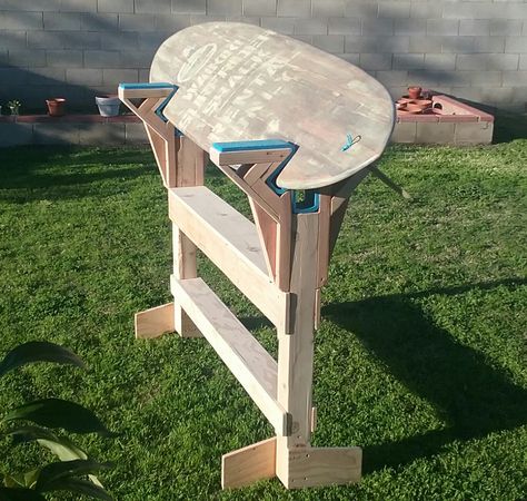 Show Us Your Shaping Stands | Swaylocks Single Fin Surfboard, Surfboard Shaping, Surfboard Stand, Surfboard Storage, Surfboard Repair, Camping Pad, Dream Cabin, Hot Dog Cart, Wooden Surfboard