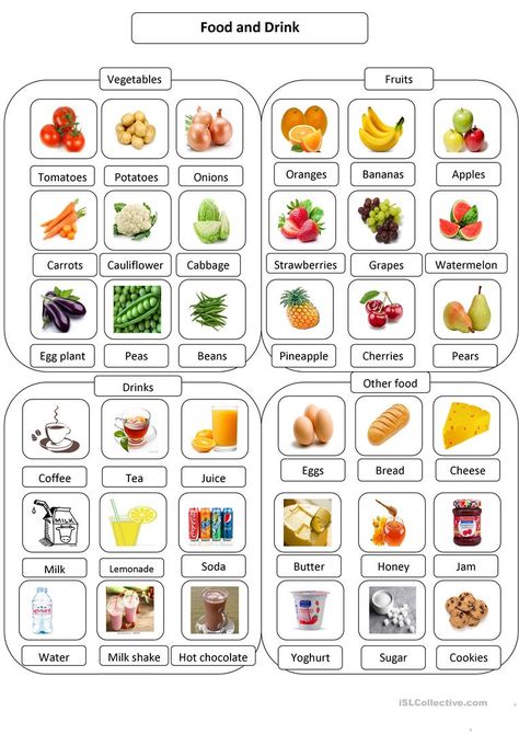 What's for lunch? Pear Drinks, Oppgaver For Barn, Food Flashcards, Ingles Kids, Healthy And Unhealthy Food, Food Vocabulary, Food Activities, Learn Portuguese, Potato Onion