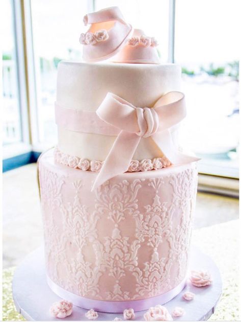 New Baby Cakes Girl, Baby Girl Cakes For Showers, Newborn Cake Ideas, Baby Shower Cake Ideas Girl, Baby Girl Cake Ideas, Elegant Baby Shower Cakes, Girl Baby Shower Cake Ideas, Baby Girl Shower Cakes, Baby Shower Cakes Girl Pink