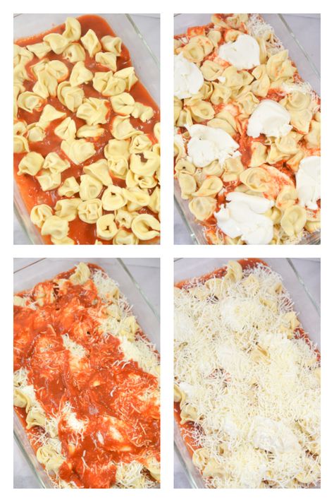 Quick and Easy Tortellini Bake - My Uncommon Slice of Suburbia Cheese Tortellini Bake Ground Beef, Tortellini Bake With Ricotta, Tortellini Lasagna Bake With Ricotta, Tortellini With Ricotta Cheese, Tortellini Dump And Bake, Baked Frozen Tortellini, Tortellini Recipes No Meat, Million Dollar Tortellini Bake, Easy Frozen Tortellini Recipes