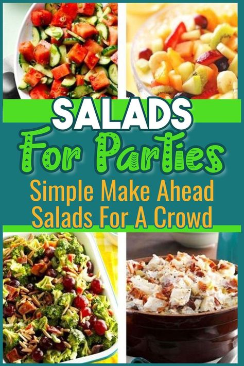 Cold Easter Side Dishes - Healthy Recipes Too - vegetable salads, potato salad, fruit salads and more easy cold sides for your holiday party, potluck, family gathering, buffet or Sunday family dinner meal. Large Salads For Parties, Salads For Large Crowds Parties, Easy Pasta Salad For Large Group, Salads For Parties Entertaining, Easy Salad For Potluck, Easy Potluck Salads Simple, Summer Salad For A Crowd, Party Salads For A Crowd Summer, Salads For Parties Make Ahead Easy