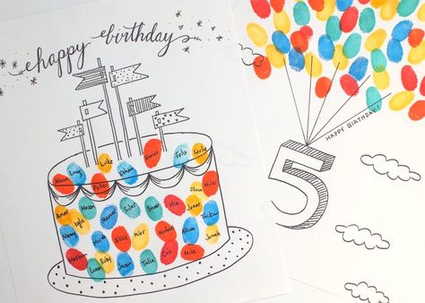 Free Printable Fingerprint Birthday Cards | Pink Stripey Socks Just print out the birthday cake fingerprint birthday card and have guests "sign" with their fingerprints and their names. Finger Print Birthday Card, Birthday Kindergarten, Teacher Birthday Card, Printable Birthday Cards, Fingerprint Cards, Free Printable Birthday Cards, Birthday Cards To Print, Fingerprint Crafts, Craft Preschool