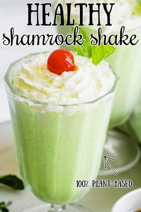 Healthy Shamrock Shake, Shamrock Smoothie, Healthy Mcdonalds, Shamrock Shakes, Shamrock Shake Recipe, Best Non Alcoholic Drinks, Vegan Drinks Recipes, Shamrock Shake, Irish Breakfast