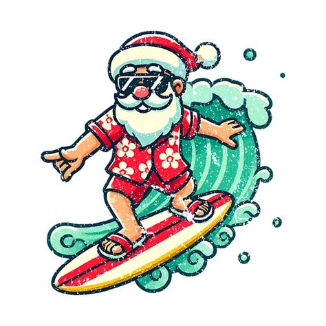 Check out this awesome 'Surfing+Santa%3A+Tropical+Christmas+in+July+Vacation+Vibes' design on @TeePublic! Surfer Christmas, Surfing Christmas, Beach Christmas Decorations, Surf Painting, Surfing Santa, Christmas Drawings, Wood Slice Crafts, Summer Christmas, Tropical Christmas