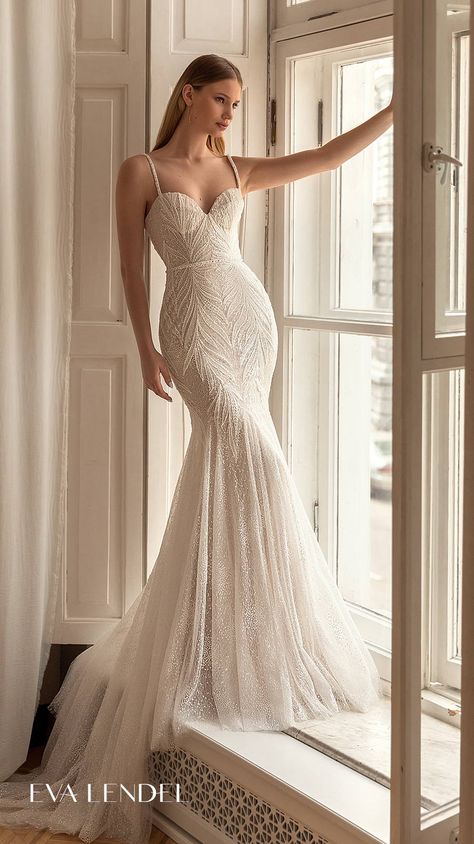 Fitted Wedding Dress With Overskirt, Hungarian Wedding, 2022 Wedding Dresses, Pop Wedding, Eva Lendel, Unique Wedding Gowns, Girly Pop, Sheath Wedding Gown, Wedding Inspirasi