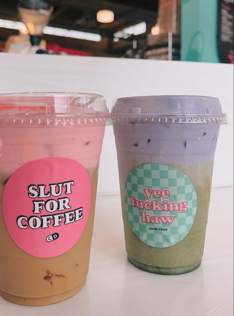 Gen Z Coffee Shop, Groovy Coffee Shop, Soda Shop Aesthetic, Coffee Shop Drink Ideas, Eclectic Coffee Shop, Girly Coffee Shop, Coffee Dose, Aesthetic Coffee Shops, Coffee Shop Drinks