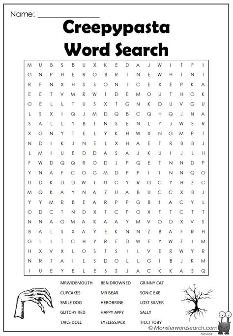 cool Creepypasta Word Search Fnaf Word Search, Creepypasta Characters List, Creepypasta List, Paper Activities, Scary Words, Free Printable Word Searches, Halloween Word Search, Word Search Printables, Spelling Lists