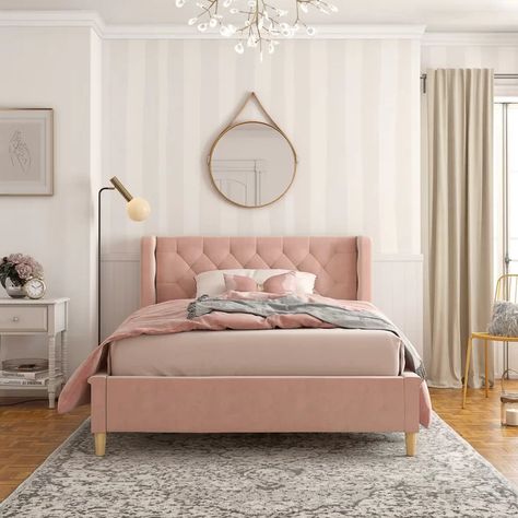 Little Seeds Monarch Hill Ambrosia Full Platform Bed & Reviews | Wayfair.ca Upholstered Bed Bedroom, Idea Bilik Tidur, Full Size Upholstered Bed, Twin Daybed With Trundle, Bed Platform, Full Platform Bed, Upholstered Panel Bed, Daybed With Trundle, Upholstered Bed Frame