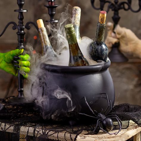 Ceramic Witch Cauldron Wine Bottle Chiller Witch's Brew, Wine Chiller, World Market, Sneak Peek, Witch, Wine, Halloween, Black, Wine Chillers