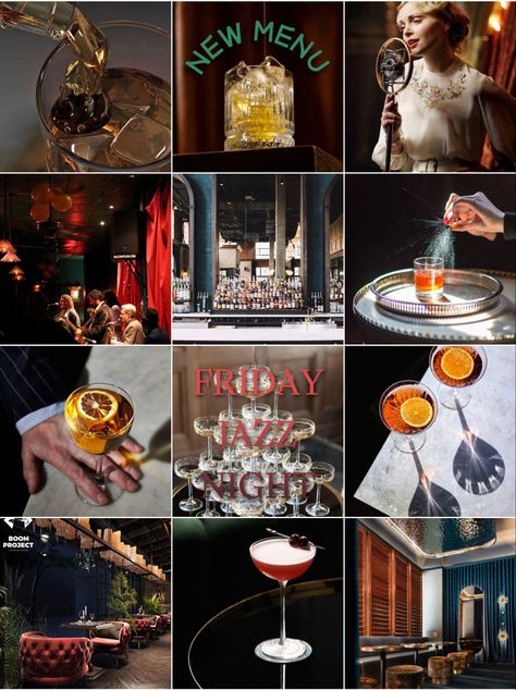 Luxury Restaurant Instagram Feed, Restaurant Feed Design, Wine Bar Instagram Feed, Cocktail Bar Instagram Feed, Bar Social Media Posts, Bar Content Ideas, Bar Mood Board, Bar Instagram Feed, Bar Social Media Design