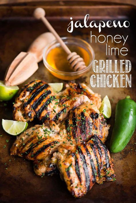 Jam Uses, Lime Grilled Chicken, Cooking Baked Potatoes, Jalapeno Recipes, Jalapeno Chicken, Grilled Chicken Thighs, Grilled Steak Recipes, Bacon Jam, Honey Lime