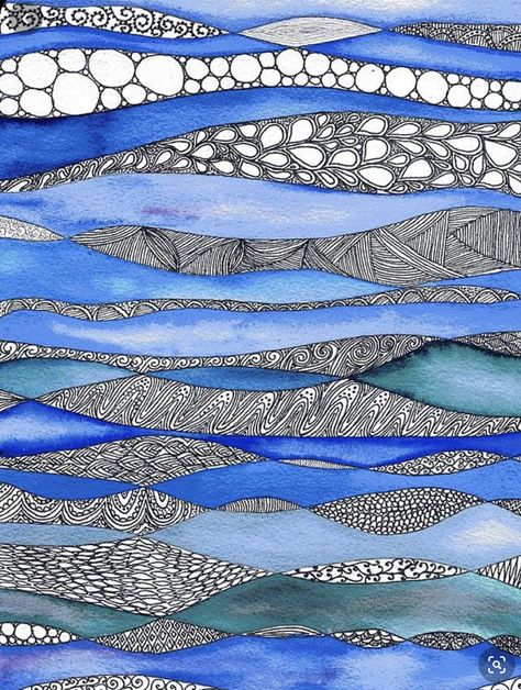 Watercolour Zentangle, Zentangle Painting, Illustration Kunst, Arte Doodle, Watercolour And Ink, Zentangle Artwork, Creativity Art, Tangle Art, Zentangle Drawings