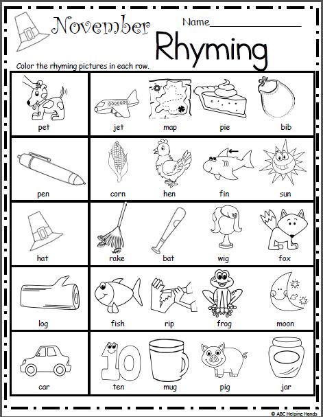 September Rhyming Worksheet, Rhyme Words Preschool, Rhyme For Kindergarten, Rhyme Words Kindergarten, Rhyming Activities Preschool Free, Kindergarten Rhyming Worksheets Free, Kindergarten Rhyming Words, Rhyming Words Worksheets Preschool, Free Rhyming Worksheets For Kindergarten