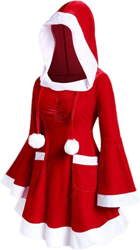 Amazon.com: Mrs Santa Claus Costume Christmas Dress for Women, Bell Long Sleeve A-Line Swing Christmas Santa Adult Hooded Dresses Blue : Sports & Outdoors Santa Dress Women, Christmas Dress For Women, Mrs Santa Claus Costume, Santa Claus Dress, Mrs Santa Claus, Santa Claus Costume, Santa Dress, Christmas Dress Women, Christmas Feeling