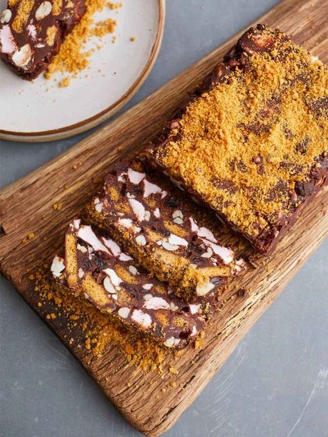 Jamie Oliver Dessert Recipes, Cupboard Fridge, Chocolate Fridge Cake, Fridge Cake, Chocolate Rocks, Store Cupboard, Sweet Kitchen, Loaf Cakes, Sugar Recipes