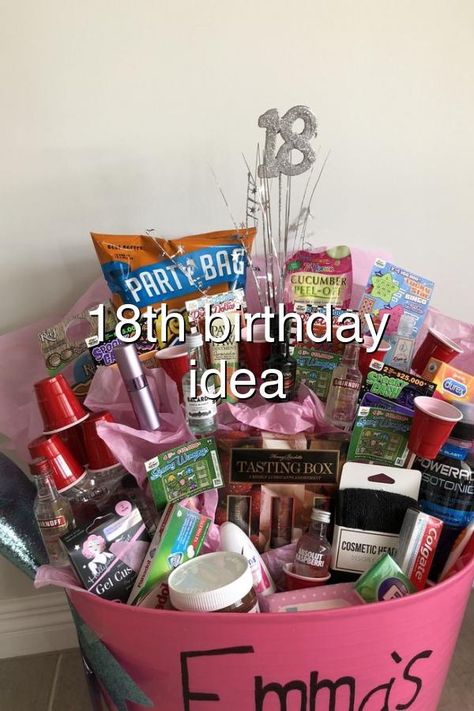 18th Gift Basket, Cool 18th Birthday Gift Ideas, What To Get Your Best Friend For Her 18th Birthday, 18th Bday Gift Basket Ideas, Birthday Gifts For Best Friend 18th Birthday, 18th Birthday Basket Ideas, Present Ideas For Best Friend Birthday, Presents For Best Friends 18th Birthday, 18birthday Gift Ideas