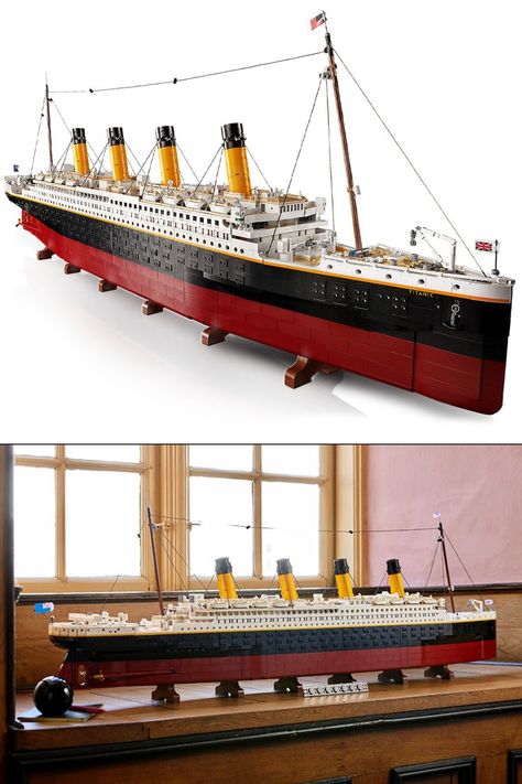 Lego Room Decor, Titanic Model, Lego Titanic, Lego Technic Sets, Best Lego Sets, Lego Decorations, Lego Ship, Lego Craft, Lego Room