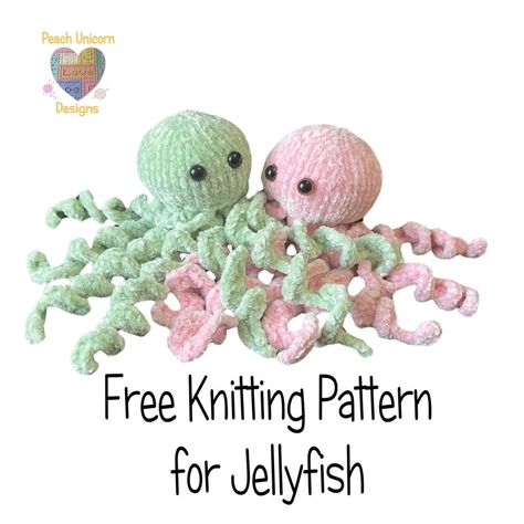 Free Jellyfish Knitting Pattern Loom Knitting Patterns, Octopus Knitting Pattern, Octopus Knitting, Bernat Velvet, Fall Knitting Patterns, Baby Cardigan Knitting Pattern Free, Knitted Toys Free Patterns, Fall Knitting, Animal Knitting Patterns