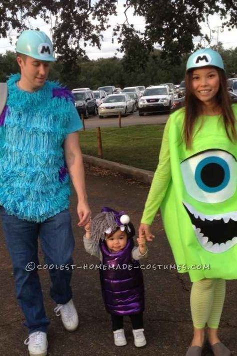 Sully, Mike, and Boo from Monsters, Inc. | 31 Disney Costume Tutorials You Have To Try This Halloween Costume Halloween Famille, Sully Costume, Boo Costume, Amazon Halloween, Diy Monsters, Baby Kostüm, Homemade Halloween Costumes, Diy Kostüm, Photos Booth