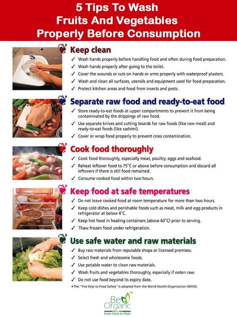 The five tips to wash food are- Keep Clean, cook foo thoroughly. use safe water, heat food at safe temperatures. Kitchen Safety Tips, Food Safety Posters, Food Safety And Sanitation, Food Safety Training, Culinary Lessons, Food Safety Tips, Culinary Classes, Hong Kong Food, Kitchen Safety