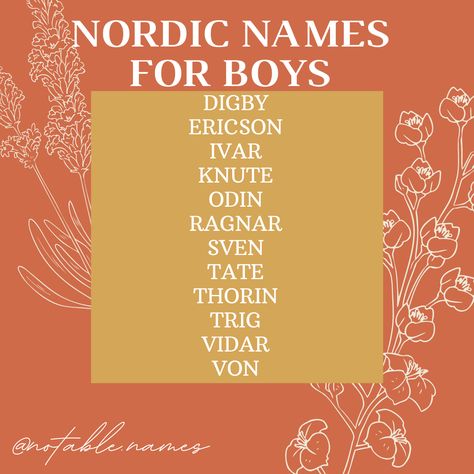 Names from the Nordic Region Norwegian Names And Meanings, Nordic Boy Names, Nordic Names, Names For Boys, Cool Baby Names, Baby Name List, Name List, Fun Baby, Character Names