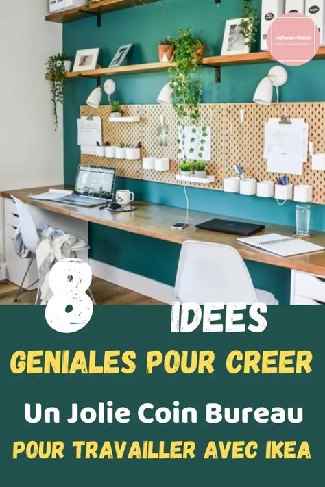 8 Idées Pour Créer Un Jolie Coin Bureau Avec IKEA Diy Bureau Ikea, Diy Bureau, Off White Kitchen Cabinets, Off White Wallpapers, Off White Kitchens, Ikea Diy, White Kitchen Cabinets, Home Office Design, Modern Office