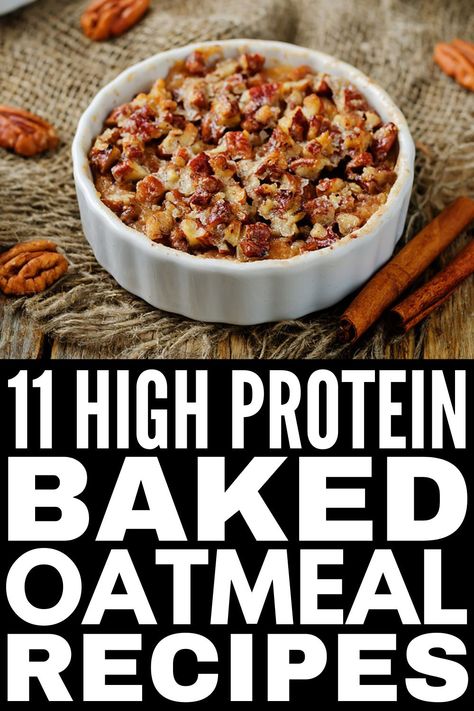 Protein Baked Oats, Healthy Oatmeal Recipes, Rise And Grind, Protein Baking, Protein Oatmeal, Baked Oatmeal Recipes, Oatmeal Recipe, Healthy Oatmeal, Baked Oats