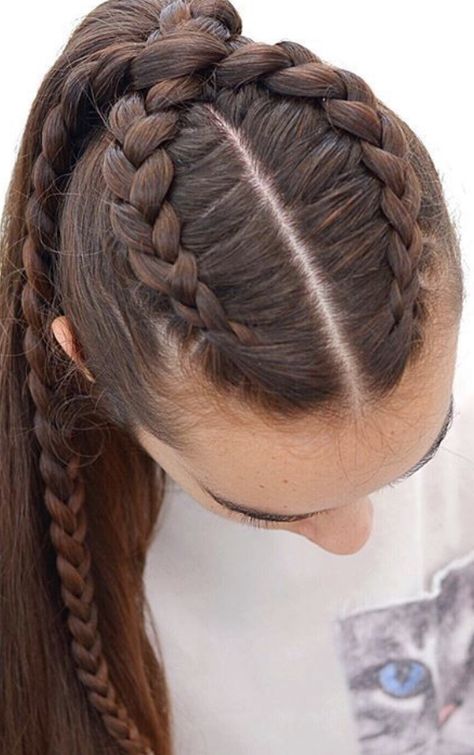 Wednesday Braids, Two Dutch Braids, Dutch Braid Hairstyles, Dutch Braids, Cute Braided Hairstyles, Ponytail Styles, Braided Hairstyles Easy, Braids For Long Hair, Braided Ponytail