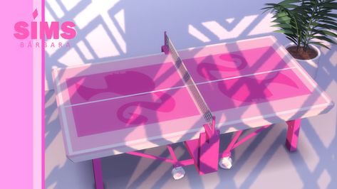 SIMS 4 - Barbie Ping pong Table - DOWNLOAD | Patreon Play Sims 4, Sims 4 Clutter, Pink Umbrella, Play Sims, Beer Pong Tables, Foosball Table, Pong Table, Sims 4 Collections, I Really Love You