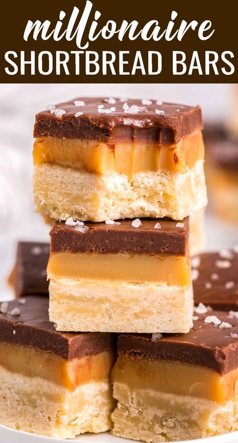 Millionaire Shortbread Brownies, Salted Caramel Shortbread Bars, Shortbread Desserts, Millionaire Shortbread Recipe, Millionaire Bars, Caramel Shortbread, Shortbread Recipe, Millionaire Shortbread, Buttery Shortbread