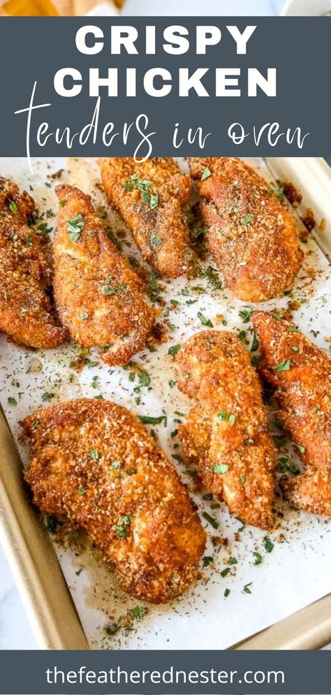 Chicken Tenderloin Recipes Breaded, Sheet Pan Breaded Chicken, Meals To Make With Chicken Tenderloins, Chicken Tender Panko Recipes, Panko Chicken Tenders Baked, Baked Chicken Bread Crumbs, Bake Breaded Chicken, Oven Baked Chicken Tenders Panko, Best Oven Baked Chicken Tenders