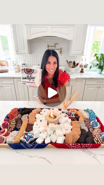 Carla Bushey - Always keepin’ it real on Instagram: "Elevate your Summer cookouts and fun boards with @vanityfairnapkins. They are thick, extra absorbent and perfect for messy meals. Add a pack of Vanity Fair Extra Absorbent Napkins to your Walmart cart today! . #VanityFairExtraAbsorbentNapkins #SummerGrilling #Barbecue #SummerGrilling #SummerCookout #SummerBBQ #ElevateEveryDay" Table Top Smores, Vanilla Oreos, Carla Bushey, Patriotic Sugar Cookies, Fudge Stripe Cookies, Vanilla Oreo, Campfire Marshmallows, Frosted Cookies, Popping Candy