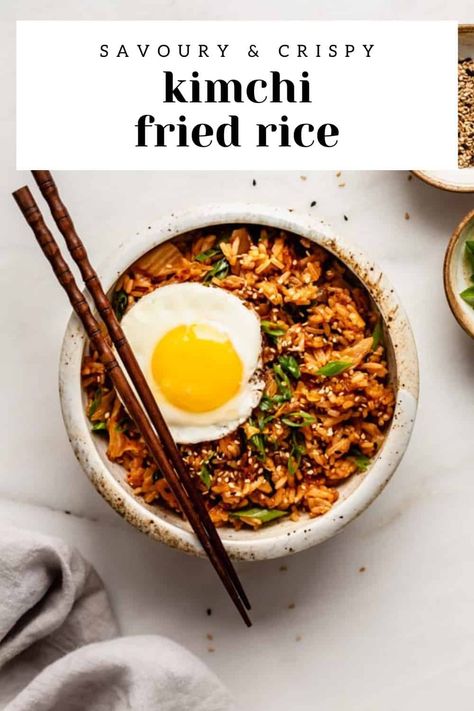 Healthy Kimchi Fried Rice, Kimchi Fried Rice Recipe, Fresh Healthy Recipes, Kimchi Rice, Make Kimchi, Happy Habits, 2023 Recipes, Chia Recipe, Vegan Challenge