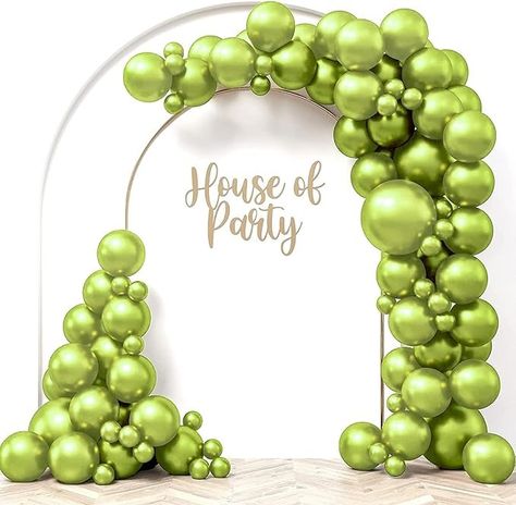 Amazon.com: HOUSE OF PARTY Lime Green Balloons - Green Balloon Garland Kit 5/12/18 Inch | Balloon Arch Kit for Birthday, Baby Shower, Wedding, Bachelorette Party Balloon Garland for Decorations : Toys & Games Metallic Balloon Garland, Lime Green Wedding Theme, Lime Green Decor, Green Balloon Garland, Party Balloon Garland, Bachelorette Party Balloon, Lime Green Weddings, Black And White Balloons, Balloon Wreath