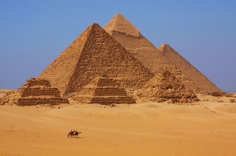 The Pyramids of Giza, built between 2589 and 2504 BC.CREDIT: Dan Breckwoldt | Shutterstock Pyramids Egypt, Ancient Egypt History, Great Pyramid Of Giza, Egypt Tours, Egyptian Pyramids, Visit Egypt, Egypt History, Pyramids Of Giza, Strange Places