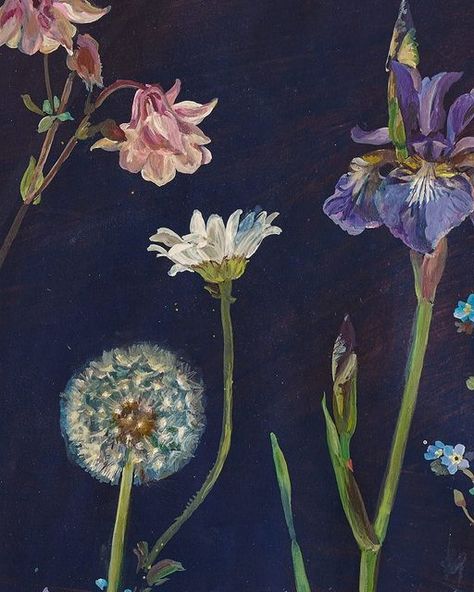 Flora Roberts, Whimsy Flowers, Whimsy Art, Beauty In Art, Delphinium, Botanical Art, Daffodils, Floral Painting, Pretty Pictures