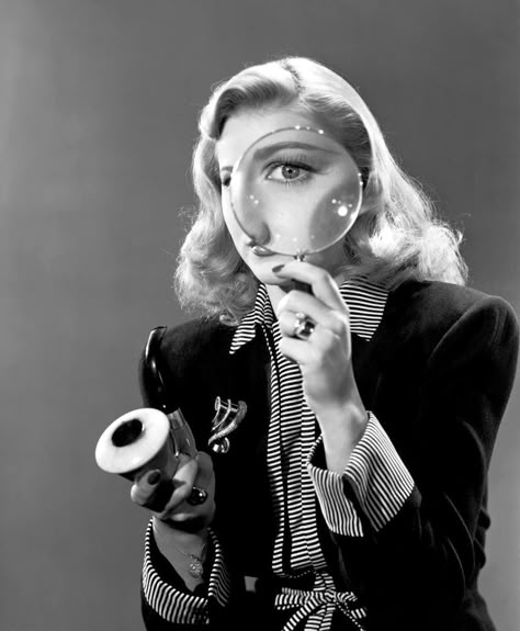 Ginger Rogers; Dancer and Detective extraordinaire. Glass Photography, Ginger Rogers, Hobbies That Make Money, Eye Spy, Vintage Portraits, Magnifying Glass, Old Hollywood, American Actress, Creative Photography