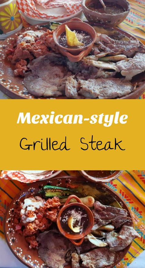 Learn how to make this juicy and flavorful Mexican-style grilled steak which is a perfect meal for summertime. Tbone Steak Recipe, Grilled Steak Recipe, Masa Recipes, Best Grilled Steak, Sirloin Recipes, Mexican Steak, Strip Steak Recipe, Skirt Steak Recipes, Grilled Skirt Steak