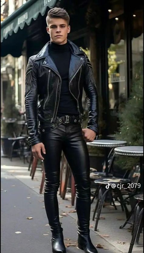 Cycling Apparel Men, Leather Pants Outfits, Men's Leather Style, Boys Leather Jacket, Leather Jeans Men, Leather Fashion Men, Asian Male Model, Tight Leather Pants, Mens Leather Clothing