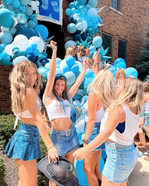 KU Kappa Kappa Gamma on Instagram: "BID DAY, BEST DAY!!! We are so so happy to welcome home the best class, PC ‘22 we love you already!! 💎💎💎 #GOWERPOWER #WANNABEGOTTABEKKG" Kkg Bid Day Themes, Denim Bid Day, House Of Blues Bid Day Theme, Blue Bid Day Theme, Mamma Mia Bid Day, Sweet Home Kappa Gamma Bid Day, Kappa Kappa Gamma Bid Day, Sigma Kappa Bid Day, New Bids On The Block Bid Day