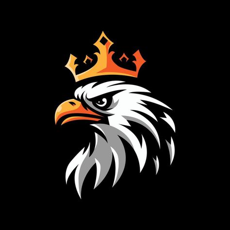 King Eagle logo design for sport and gaming Mr King Logo, Gaming Logo Design Graphics, Eagle Logo Design, Eagle Icon, Eagles Logo, Ganesh Lord, Dj Logo, Scania V8, King Design