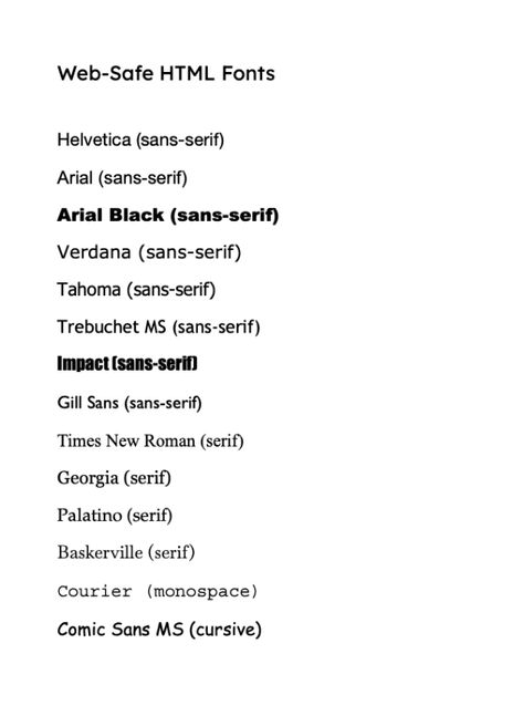 The Ultimate List of Web-Safe HTML and CSS Fonts Html Fonts, Css Font Family, Best Fonts For Websites, Html Cheat Sheet, Business Logo Fonts, Css Cheat Sheet, Web Design Font, Simple Website Design, Font Love