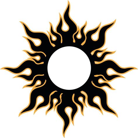 Sun Tattoo Stencil, Sun Graphic Design, Filipino Sun, Sun Symbol, Sun Logo, Sun Tattoos, Cool Shapes, Tattoo Style Drawings, Sun Tattoo