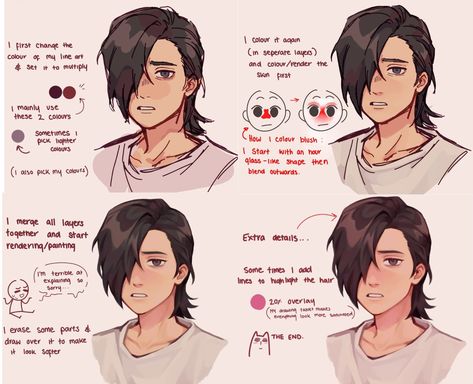 Hair Rendering Tutorial, Jelly Artstyle, Hair Rendering, Rendering Tutorial, Art Advice, Digital Art Beginner, Digital Painting Tutorials, Painting Tutorials, Anatomy Art